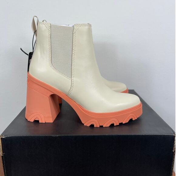 New Sorel Brex Heeled Chelsea Booties in Natural/Paradox Pink Women's 6.5 - Picture 4 of 6